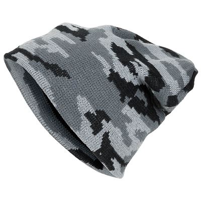 Bonnet tricoté BEANIE camouflage foncé