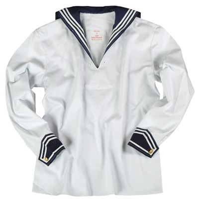 Chemise BW MARINE à col BLANC