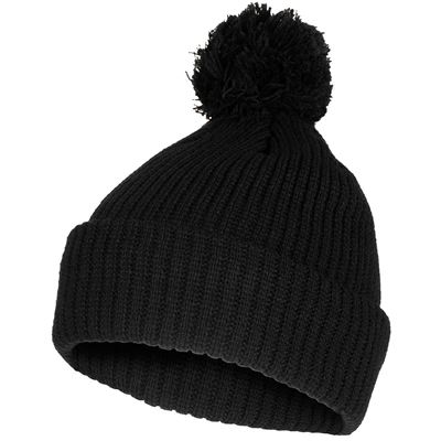 Bonnet tricoté avec pompon Acryl Thinsulate™ NOIR