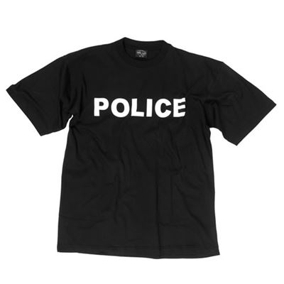 T-shirt à manches courtes avec inscription « POLICE » NOIR