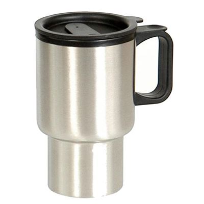 Tasse thermos à double paroi avec poignée en plastique 400 ml ARGENT  33378 2