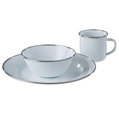 Vaisselle de camping émaillée pour 4 personnes BLANCHE AB 110790 2