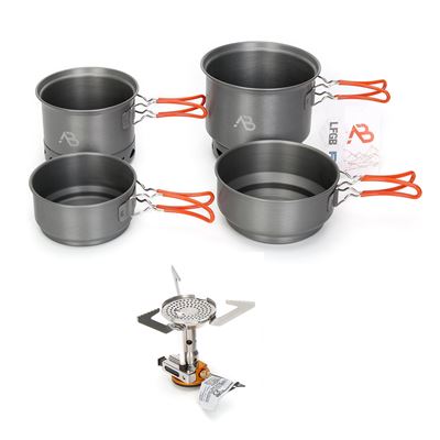 Set de vaisselle de camping avec réchaud STAR X1