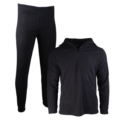 Sous-vêtements THERMOFLEECE avec fermeture éclair NOIRS