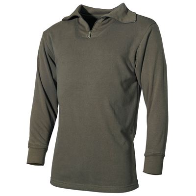 T-shirt BW Plüsch d'hiver à col roulé et fermeture éclair orig VERT