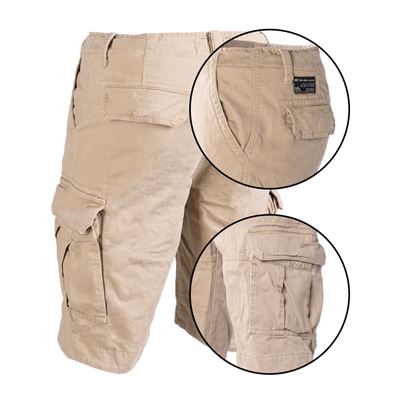 Short VINTAGE en coton prélavé KHAKI MIL-TEC® 11404104 2