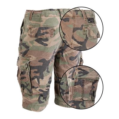 Short VINTAGE en coton prélavé WOODLAND MIL-TEC® 11404120 2