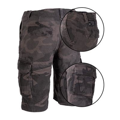 Short VINTAGE en coton prélavé DARK CAMO MIL-TEC® 11404180 2