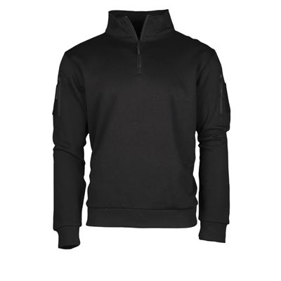 Sweat-shirt TACTICAL à col roulé et fermeture éclair 3/4 NOIR