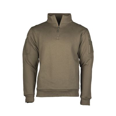 Sweat-shirt TACTICAL à col roulé et fermeture éclair 3/4 RANGER GREEN