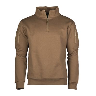 Sweat-shirt TACTICAL à col roulé et fermeture éclair 3/4 DARK COYOTE