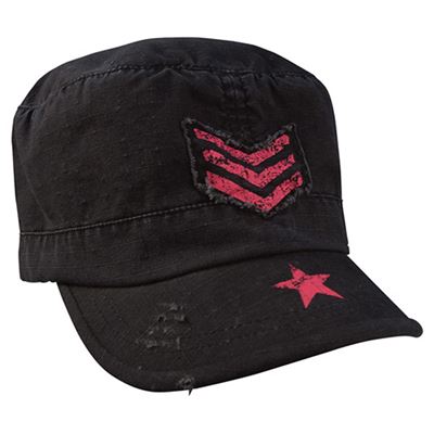 Casquette femme PINK STRIPES, STAR A RIBBON rip-stop NOIR