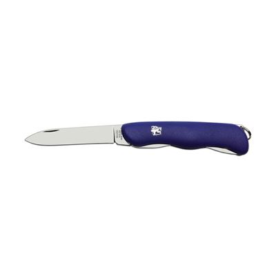 Couteau 1/AK pliant avec sécurité INOX manche PLASTIQUE BLEU