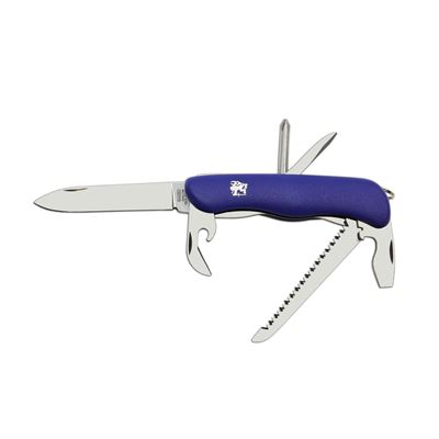 Couteau 6/BK pliant avec sécurité INOX manche PLASTIQUE BLEU