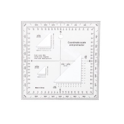 Règle à coordonnées et rapporteur TRANSPARENT