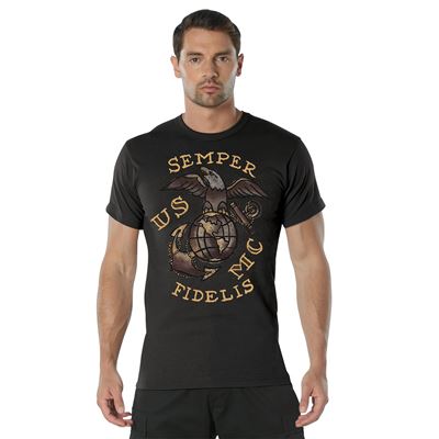 T-shirt USMC SEMPER FIDELIS NOIR