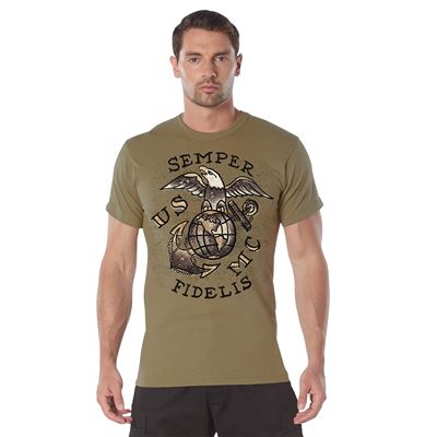 T-shirt USMC SEMPER FIDELIS COYOTE