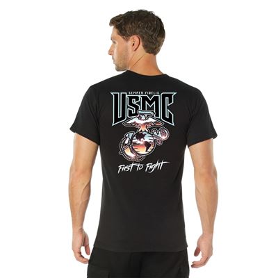 T-shirt USMC FIRST TO FIGHT NOIR ROTHCO 11790 2