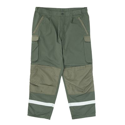 Pantalon pour mécanicien aéronautique FRANÇAIS bandes réfléchissantes VERT