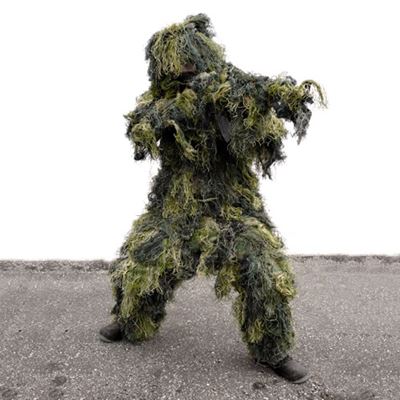 Déguisement camouflage GHILLIE SUIT WOODLAND 4 pièces