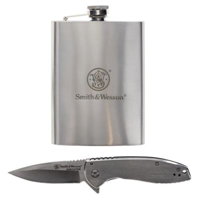 Ensemble couteau pliant + flasque + entonnoir