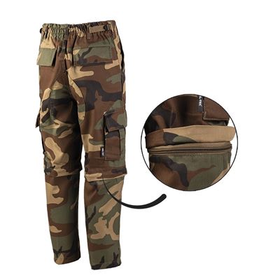 Pantalon enfant US BDU ZIP-OFF WOODLAND MIL-TEC® 12030020 2