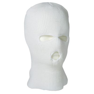 Cagoule BALACLAVA tricotée avec 3 ouvertures BLANCHE