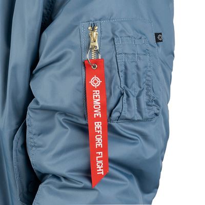 Veste aviateur US MA1 BOMBER en denim vintage BLEU CLAIR FOSTEX 1214011-VD 12