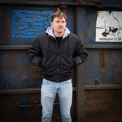 Blouson bomber MA1 à capuche NOIR FOSTEX 121411BLK 12