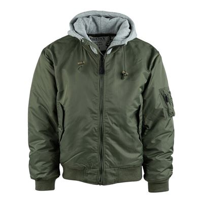 Blouson bomber MA1 à capuche VERT FOSTEX 121411OL 3