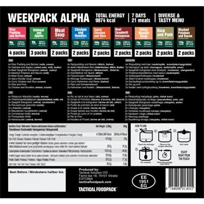Nourriture déshydratée 21 portions TACTICAL FOODPACK® Weekpack Alpha  121529 2