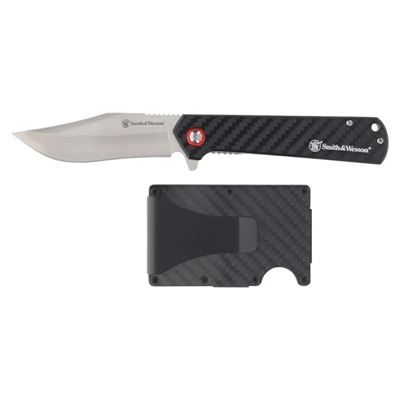 Set couteau pliant et clip pour argent