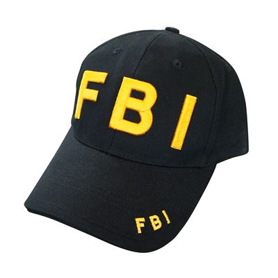 Casquette de baseball avec inscription « FBI » NOIRE