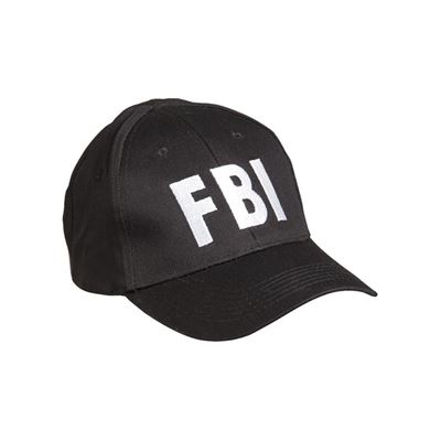 Casquette de baseball avec inscription « FBI » NOIRE
