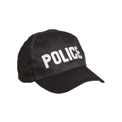 Casquette de baseball avec inscription « POLICE » NOIRE