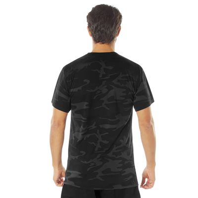 T-shirt fonctionnel à coupe longue Dry Moisture Wicking MIDNIGHT BLACK CAMO ROTHCO 12320 2