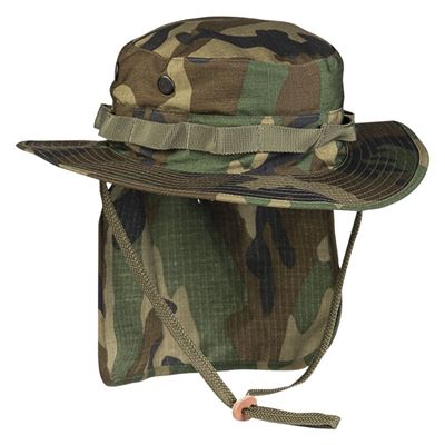 Chapeau JUNGLE avec col rip-stop WOODLAND