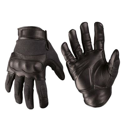 Gants TACTICAL cuir/aramide NOIRS