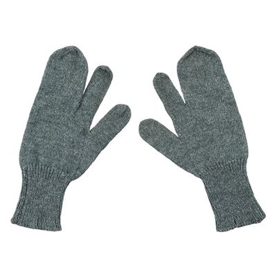 Gants tricotés à trois doigts SUISSE GRIS