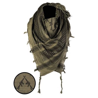 Foulard SHEMAGH FUSILS VERT/NOIR