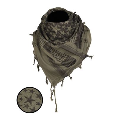 Foulard SHEMAGH ÉTOILES VERT/NOIR