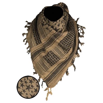 Foulard SHEMAGH ÉTOILES COYOTE/NOIR