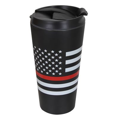 Tasse thermos DRAPEAU DES ÉTATS-UNIS ligne rouge NOIR