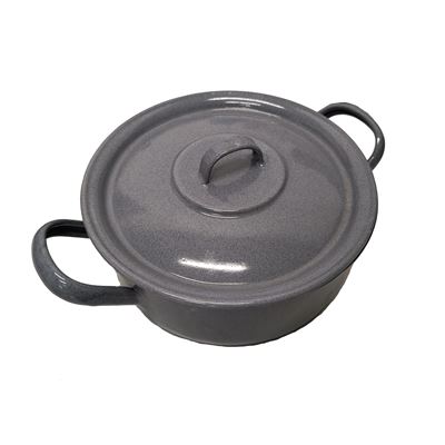 Casserole émaillée basse 13 cm avec couvercle 1,5 litre