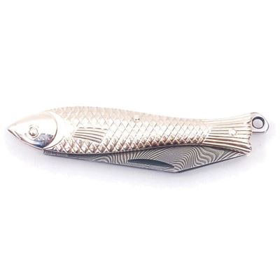 Couteau poisson argenté ACIER DE DAMAS manche ARGENT MIKOV 130-DS-1 5