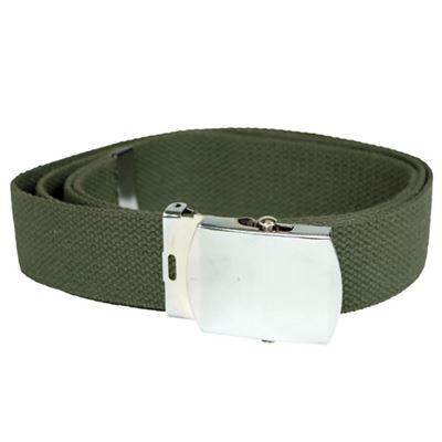 Ceinture US largeur 38 mm pour pantalon avec boucle argentée VERTE