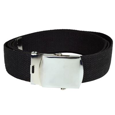 Ceinture US largeur 38 mm pour pantalon avec boucle argentée NOIRE