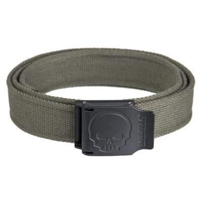 Ceinture boucle avec tête de mort 40 mm 130 cm VERTE