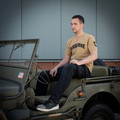 T-shirt AIRBORNE avec écusson de la 101e division sur la manche SAND FOSTEX 133670-P 3