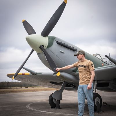 T-shirt AIRBORNE avec écusson de la 101e division sur la manche SAND FOSTEX 133670-P 9